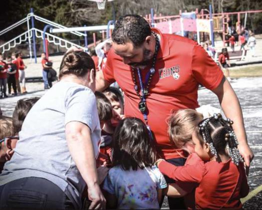 Crissey Elementary surprises Principal Oatis Amick with a birthday celebration