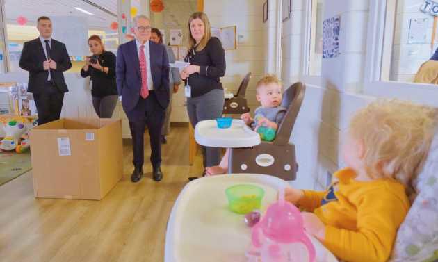 Governor DeWine visits the YMCA Child Development Center at Owens Community College in Perrysburg.