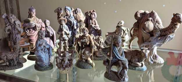 This handmade Nativity was donated by Doris Herringshaw, Wood County commissioner. The museum is accepting Nativities and other decorations for the holiday open house.