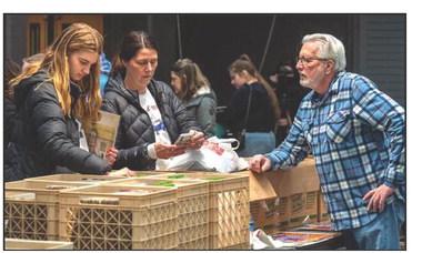 Customers shop during the February 16 Glass City Record Show at the Stranahan. The show returns to the venue on Sunday, November 9. Photo Credit: Doug Hinebaugh