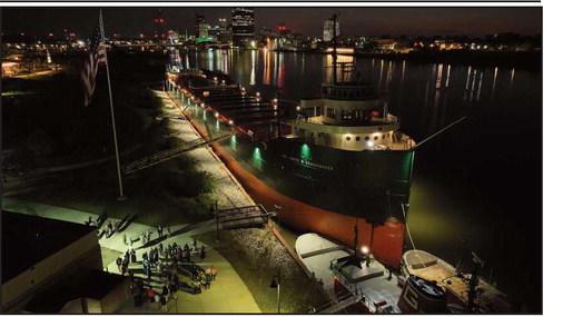 Col. James M. Schoonmaker Museum Ship now illuminates downtown Toledo skyline