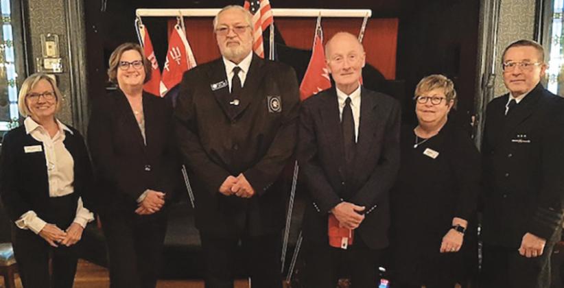 From left: Treasurer Darcy Ulrich, Rossford; Secretary Mary Schaller, Perrysburg; Commander Jon Bensman, Toledo; Executive Officer Howard Zibbel, Rossford; Administrative Officer Amy Watkins-Gross, Perrysburg, and Education Officer Scott Kisabeth, Bowling Green.