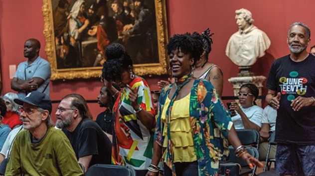 Museum guests dance at TMA’s 2024 Juneteenth celebration.
