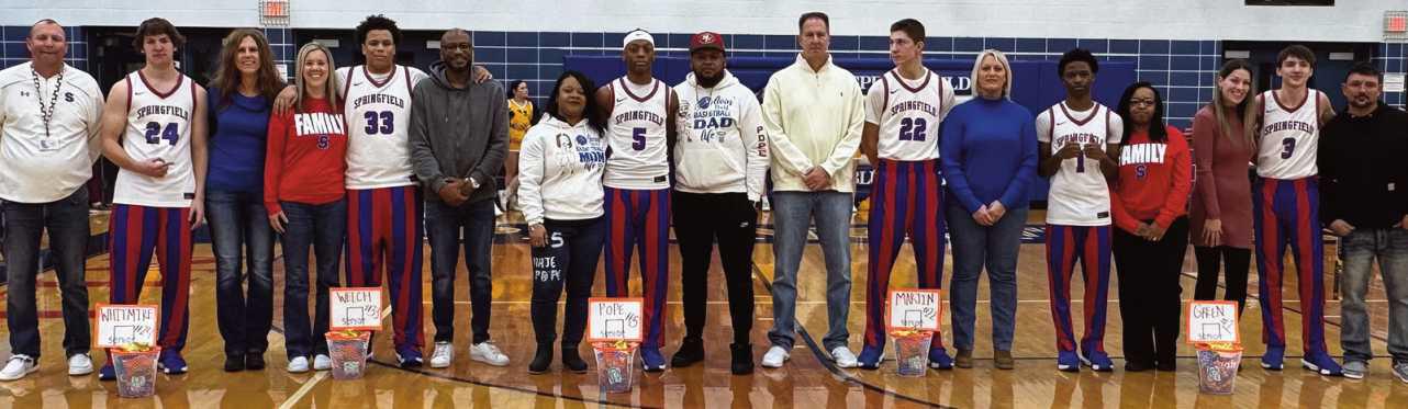 Springfield High School cheer, dance and boys basketball seniors recently honored