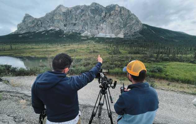Director Brad Bethel discusses the angle he wants to best capture the landscape.